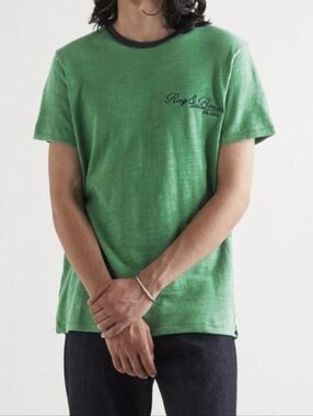 rag & bone Green Short-Sleeve Ringer Logo Tee Sz.XXL